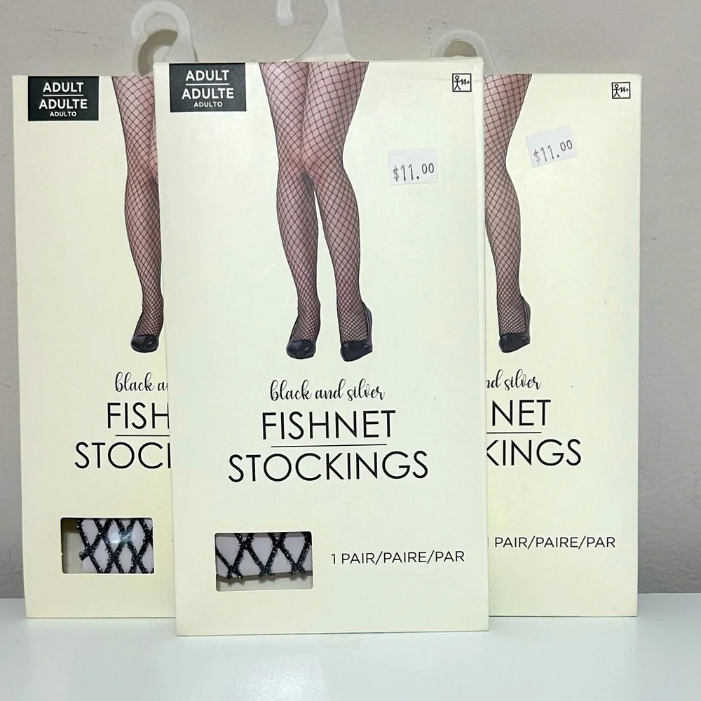 Black and Silver Fishnet Stockings